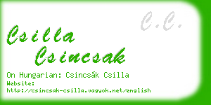 csilla csincsak business card