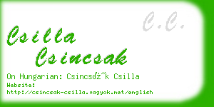 csilla csincsak business card